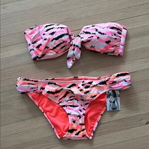 Victoria Secret - Bandeau Pink and Black Bikini Set